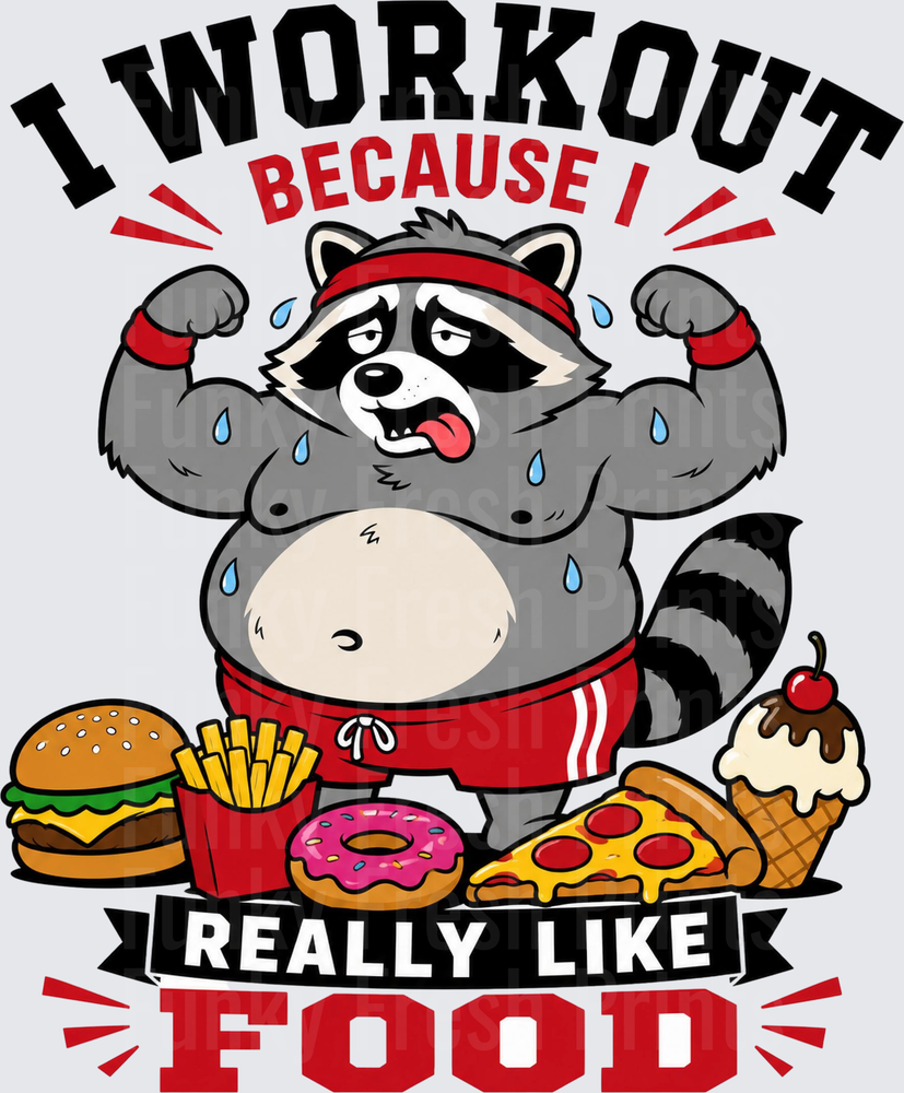 I Workout Because I Really Like Food - Red