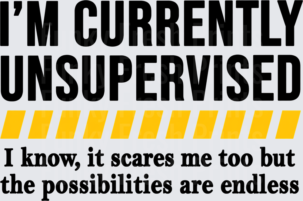 I'm Currently Unsupervised I Know, It Scares Me Too But The Possibilities Are Endless - Black