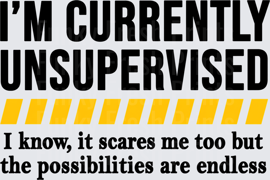 I'm Currently Unsupervised I Know, It Scares Me Too But The Possibilities Are Endless - Black