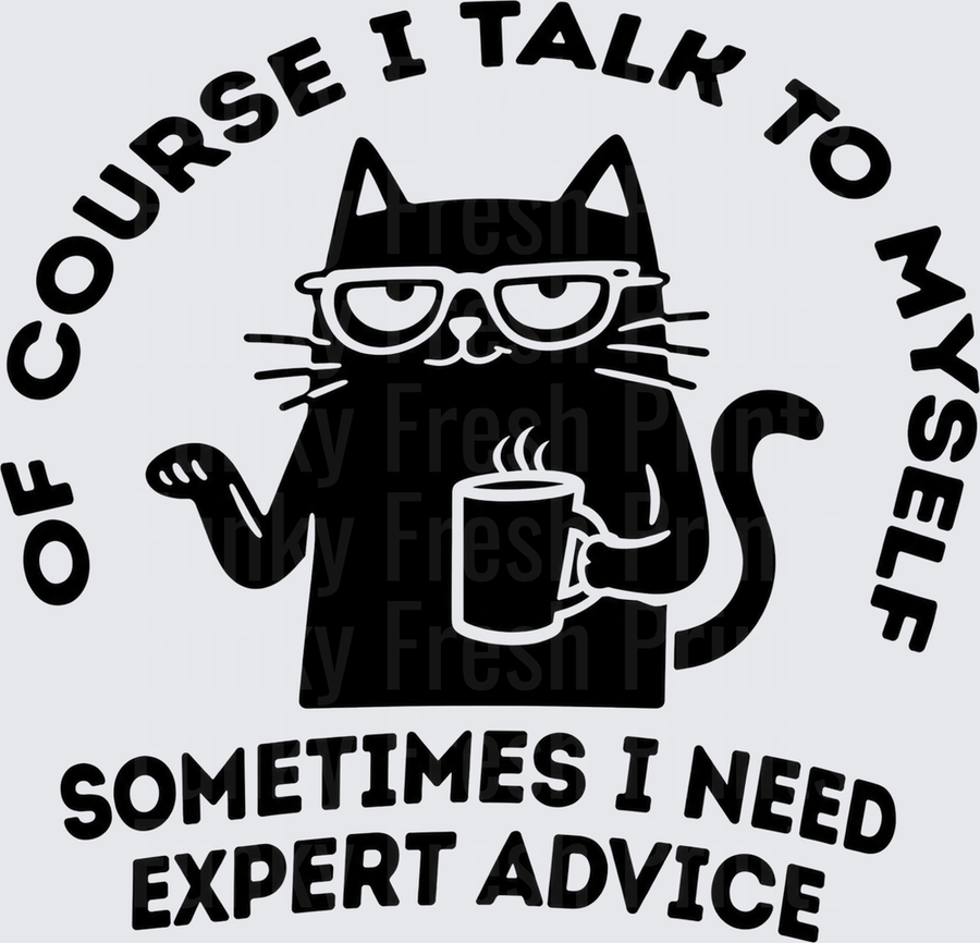 Of Course I Talk To Myself Sometimes I Need Expert Advice - Black Cat