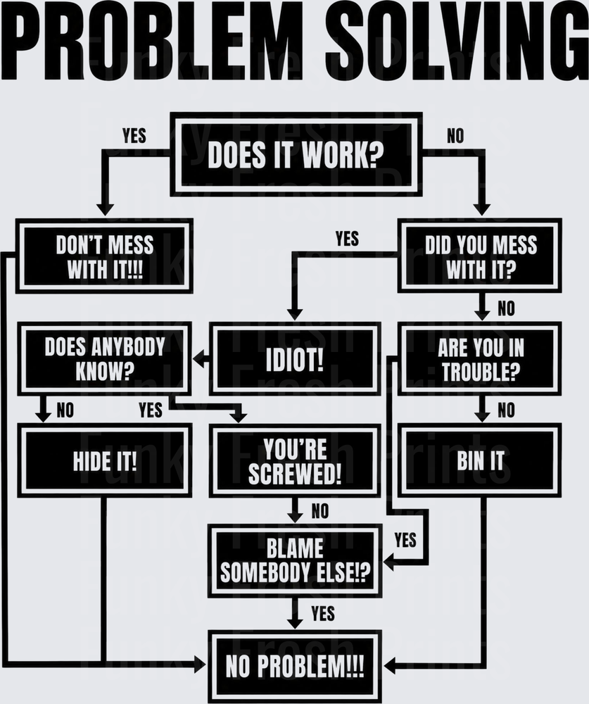Problem Solving Does It Work Flowchart - Black