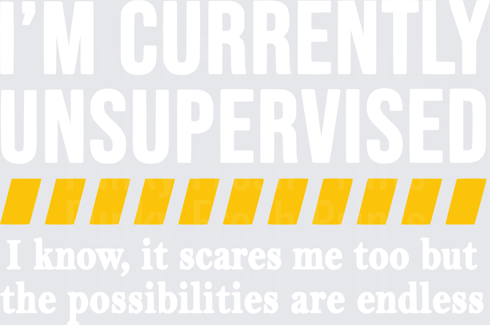 I'm Currently Unsupervised I Know, It Scares Me Too But The Possibilities Are Endless - White