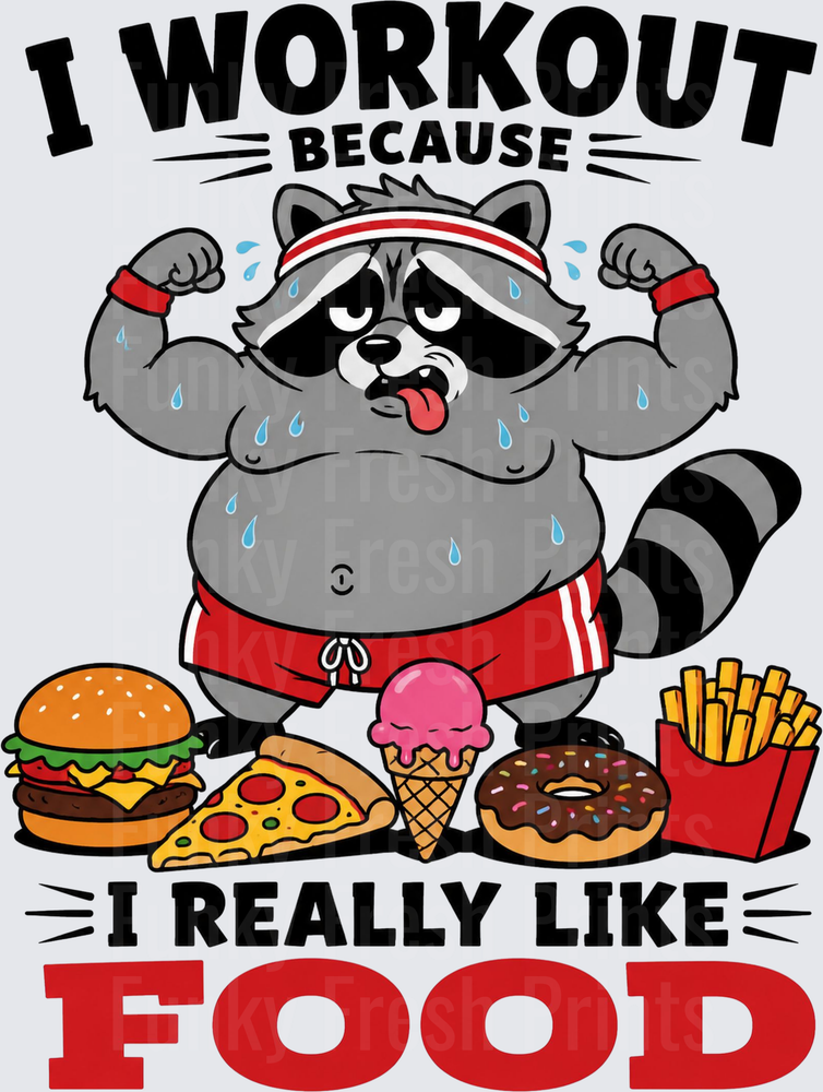 I Workout Because I Really Like Food - Raccoon