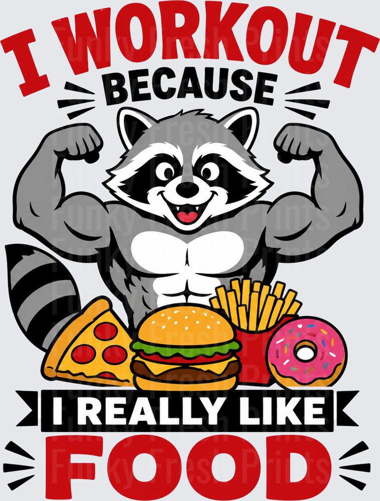 I Workout Because I Really Like Food - Color